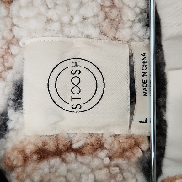 STOOSH Faux Shearling Teddy Cardigan Large - Picture 4 of 6